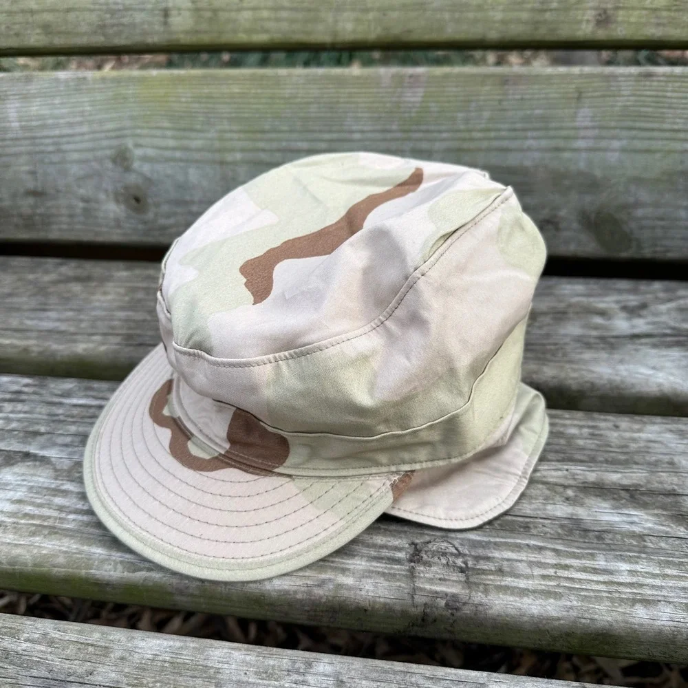 Vintage 1989 US Military USGI 3 Color Desert Camo Patrol Cap‎ Hat Equa 6 7/8